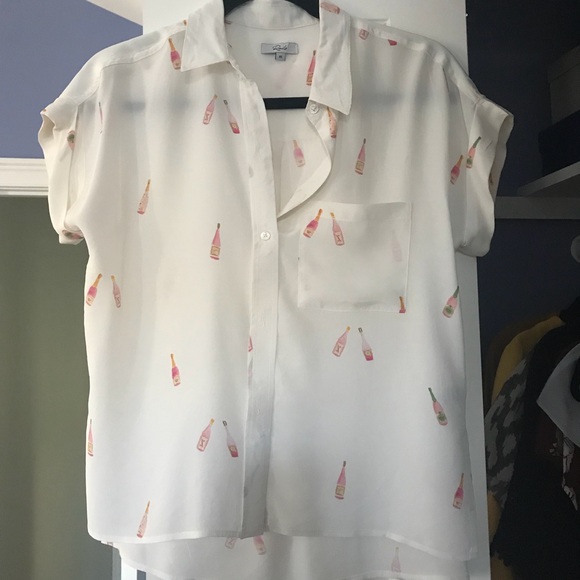 Rails Tops - RAILS Rosé Silk Blouse XS